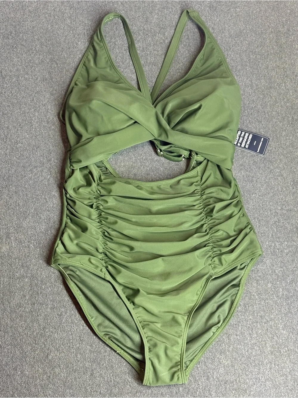 🆕 Blooming Jelly One Piece Push Up Tummy Control V Neck Cutout Modest Swimwear L